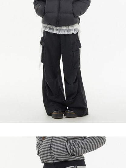 atrandom Pleated Multi Pocket Washed Cargo Women&