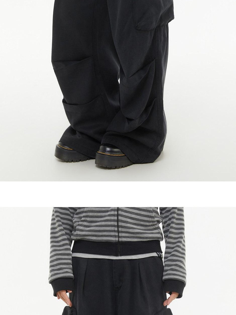 atrandom Pleated Multi Pocket Washed Cargo Women&
