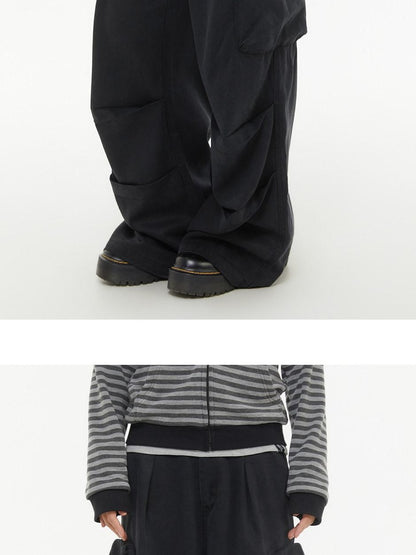 atrandom Pleated Multi Pocket Washed Cargo Women&