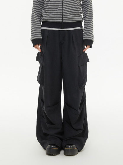 atrandom Pleated Multi Pocket Washed Cargo Women&