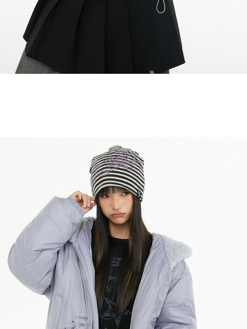 atrandom Plush Letter Print Oversized Dropped Shoulder Women&