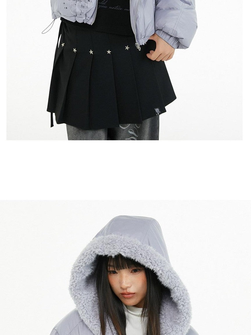 atrandom Plush Letter Print Oversized Dropped Shoulder Women&
