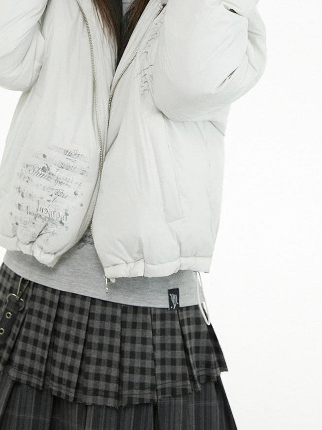 atrandom Plush Letter Print Oversized Dropped Shoulder Women&