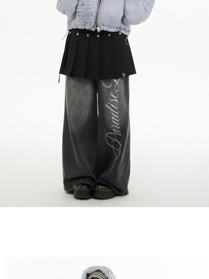 atrandom Plush Letter Print Oversized Dropped Shoulder Women&
