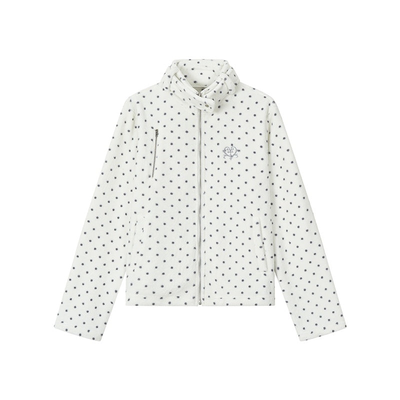 atrandom_Polka_Dot_Embroidered_Stand_Collar_Zip_Up_Women&