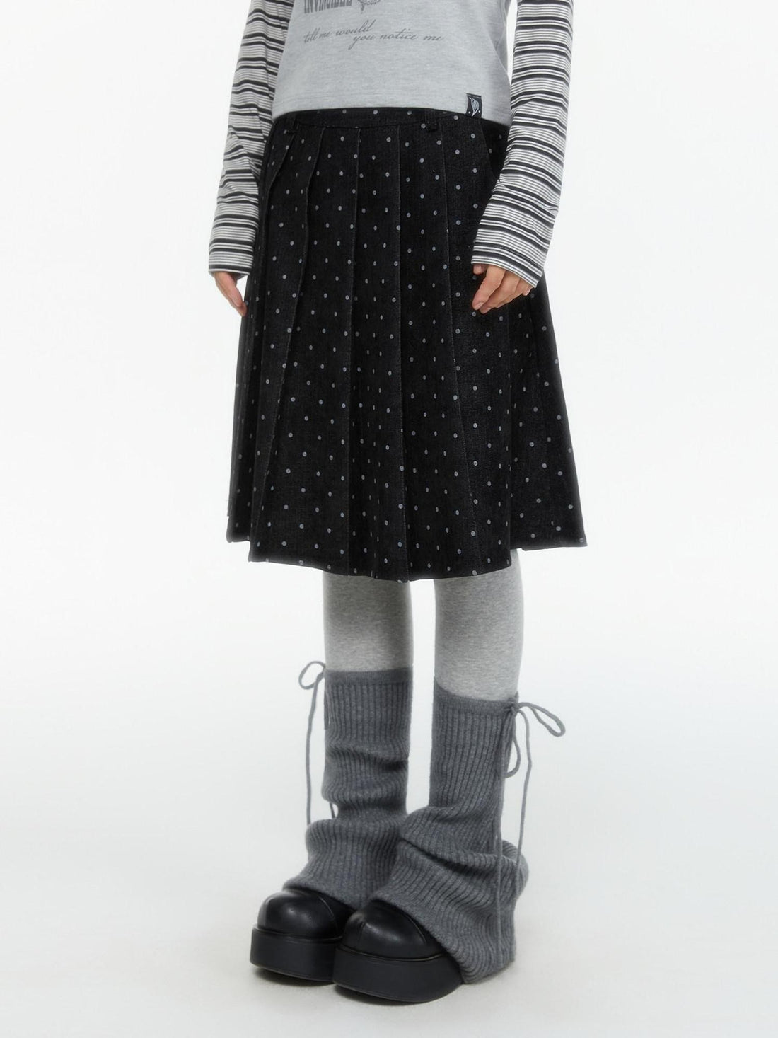 atrandom Polka Dot Pleated Layered Women&