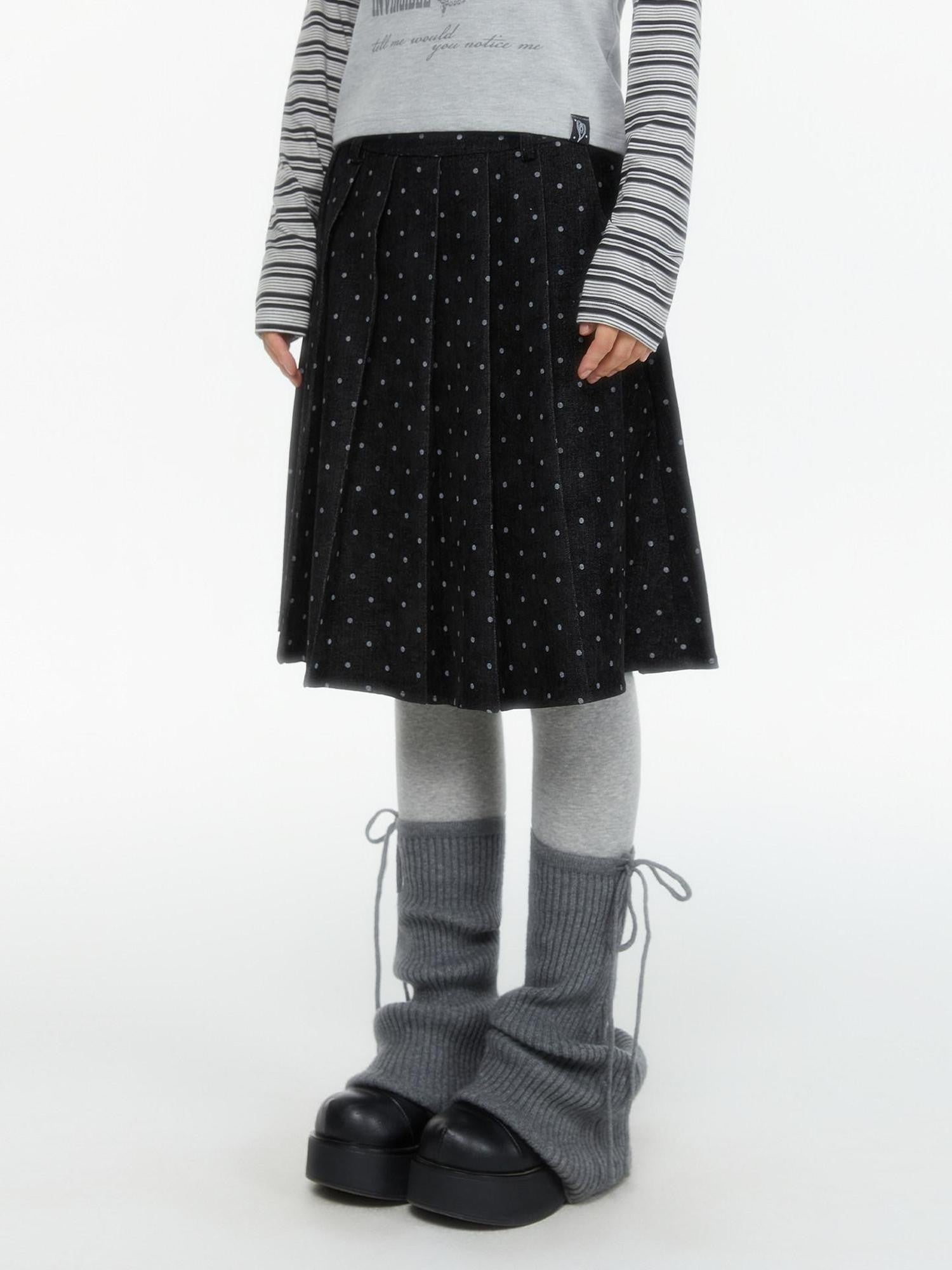 atrandom Polka Dot Pleated Layered Women&