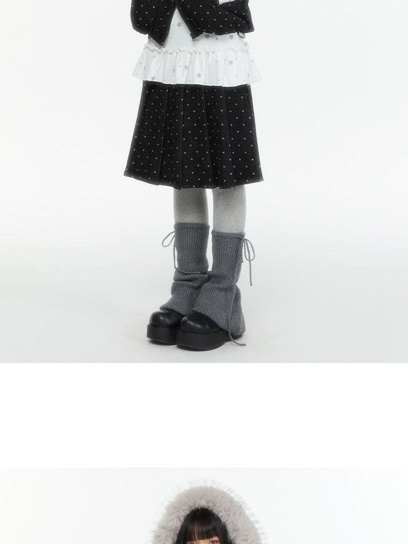atrandom Polka Dot Pleated Layered Women&