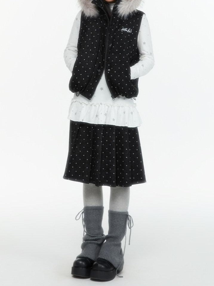 atrandom Polka Dot Pleated Layered Women&