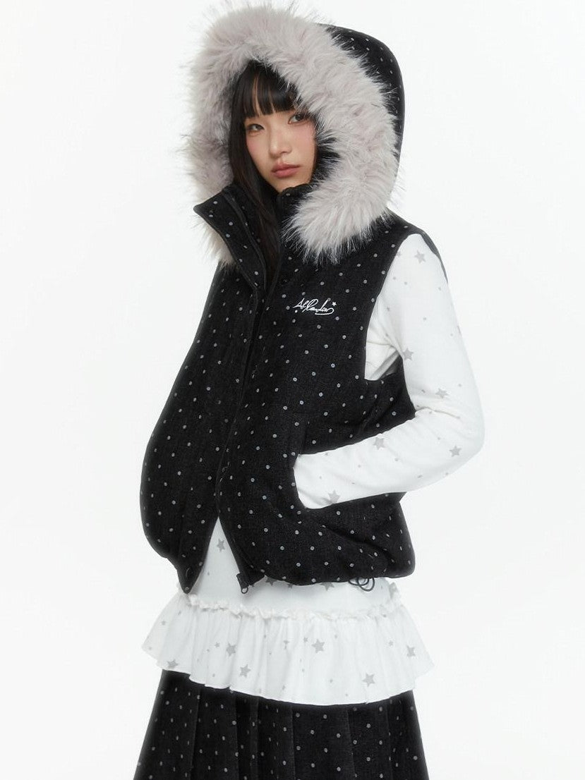 atrandom Polka Dot Pleated Layered Women&