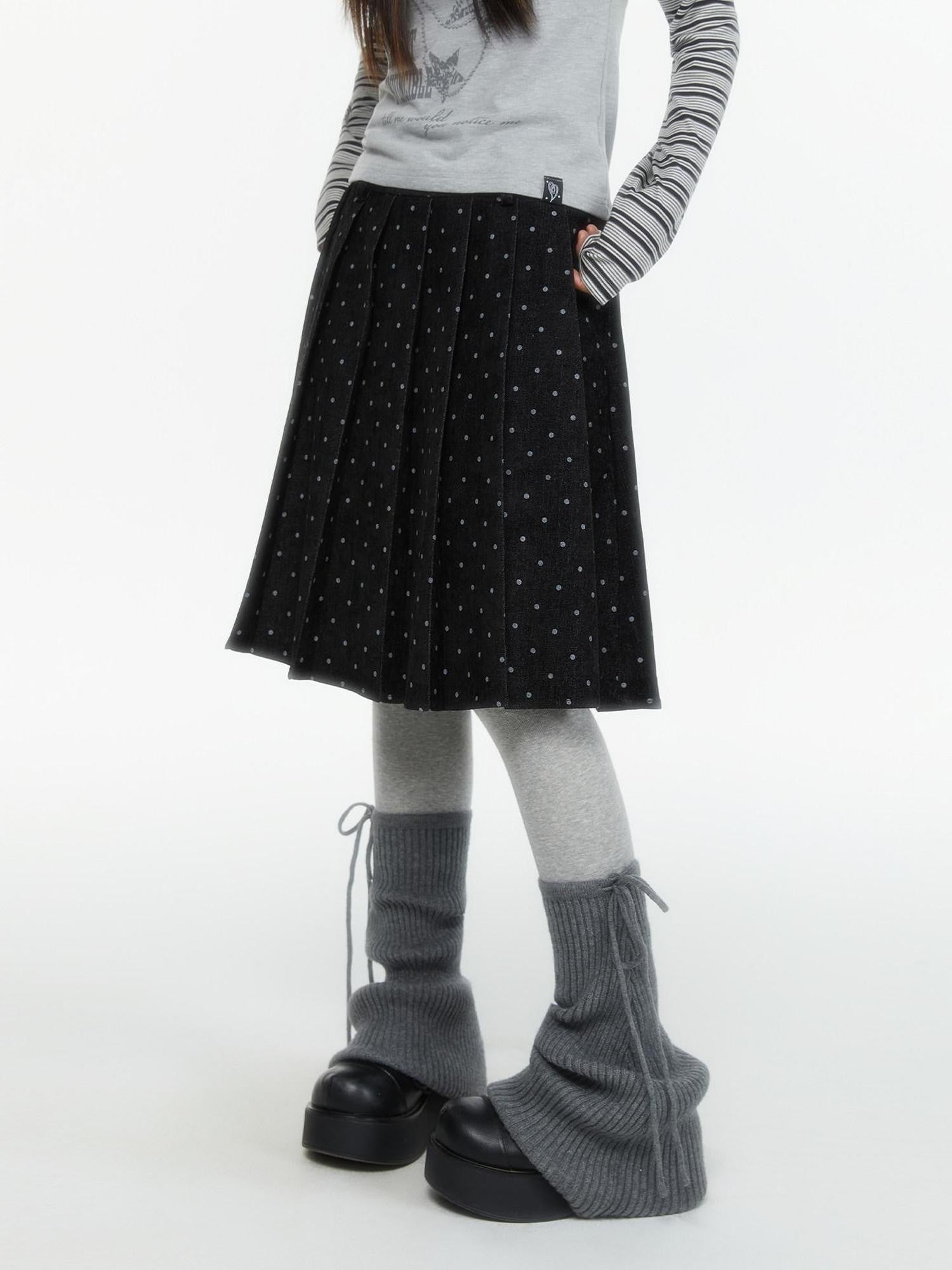 atrandom Polka Dot Pleated Layered Women&
