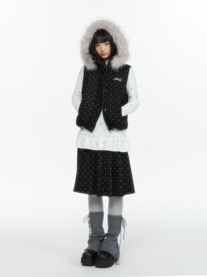 atrandom Polka Dot Pleated Layered Women&
