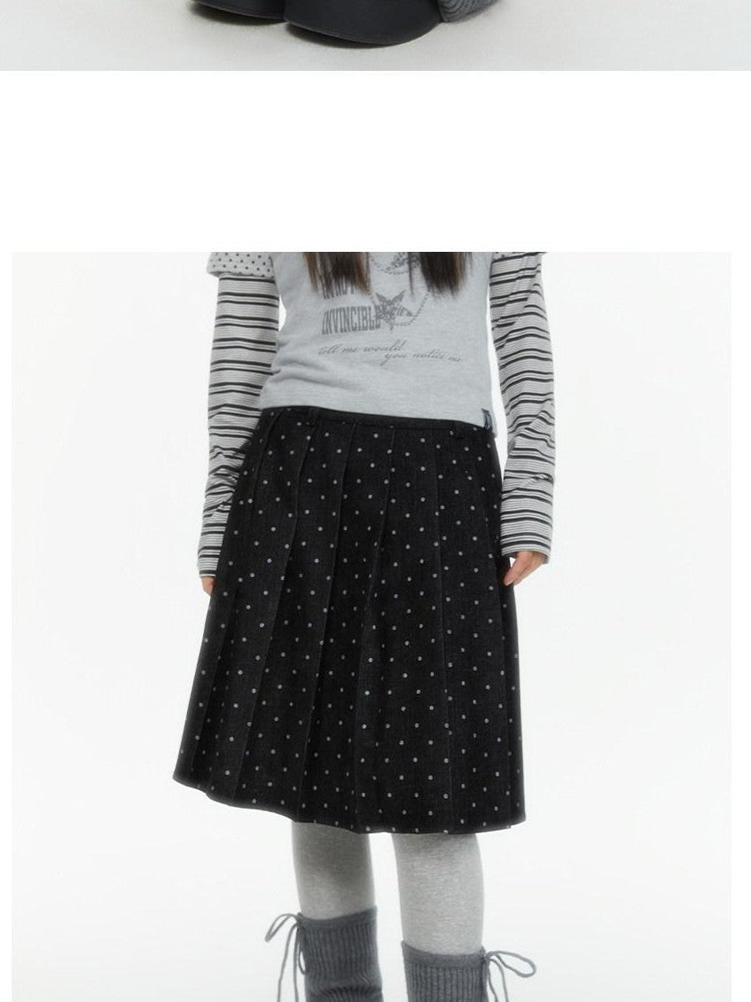 atrandom Polka Dot Pleated Layered Women&