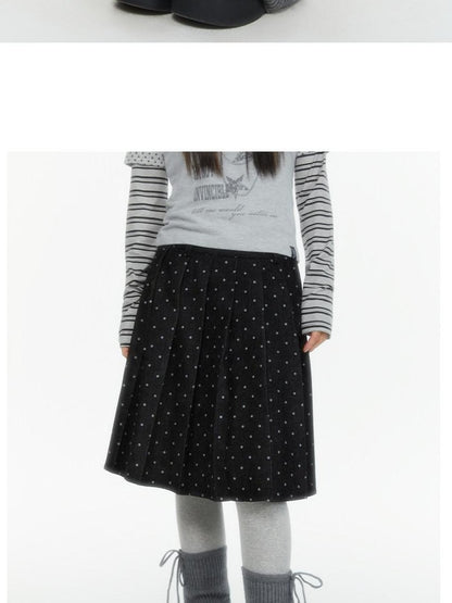 atrandom Polka Dot Pleated Layered Women&
