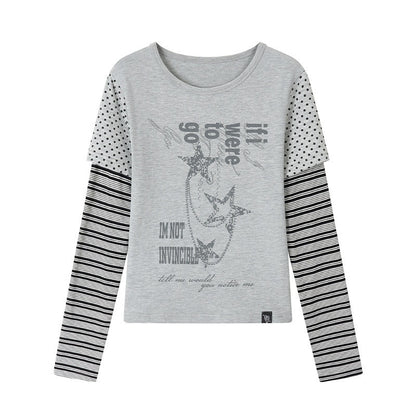 atrandom_Polka_Dot_Stripe_Letter_Print_Patchwork_Women&