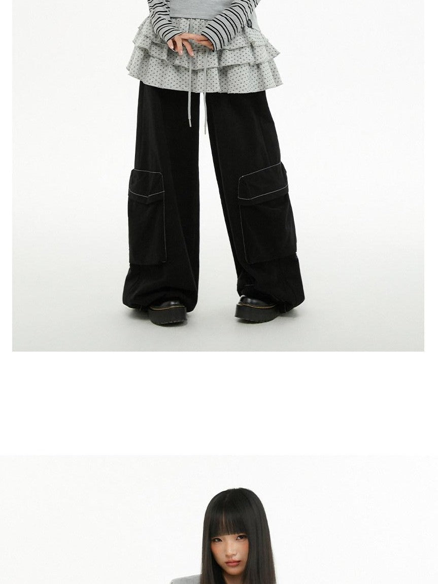 atrandom Polka Dot Stripe Letter Print Patchwork Women&