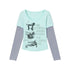 atrandom_Portrait_Letter_Print_Splice_Faux_Two_Piece_Women&