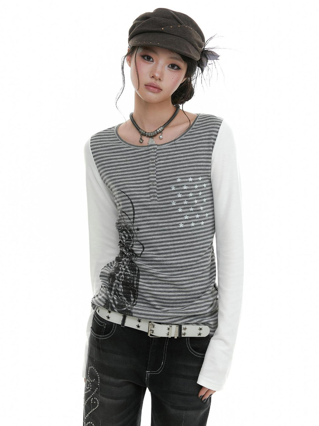 atrandom Printed Striped Patchwork Women&