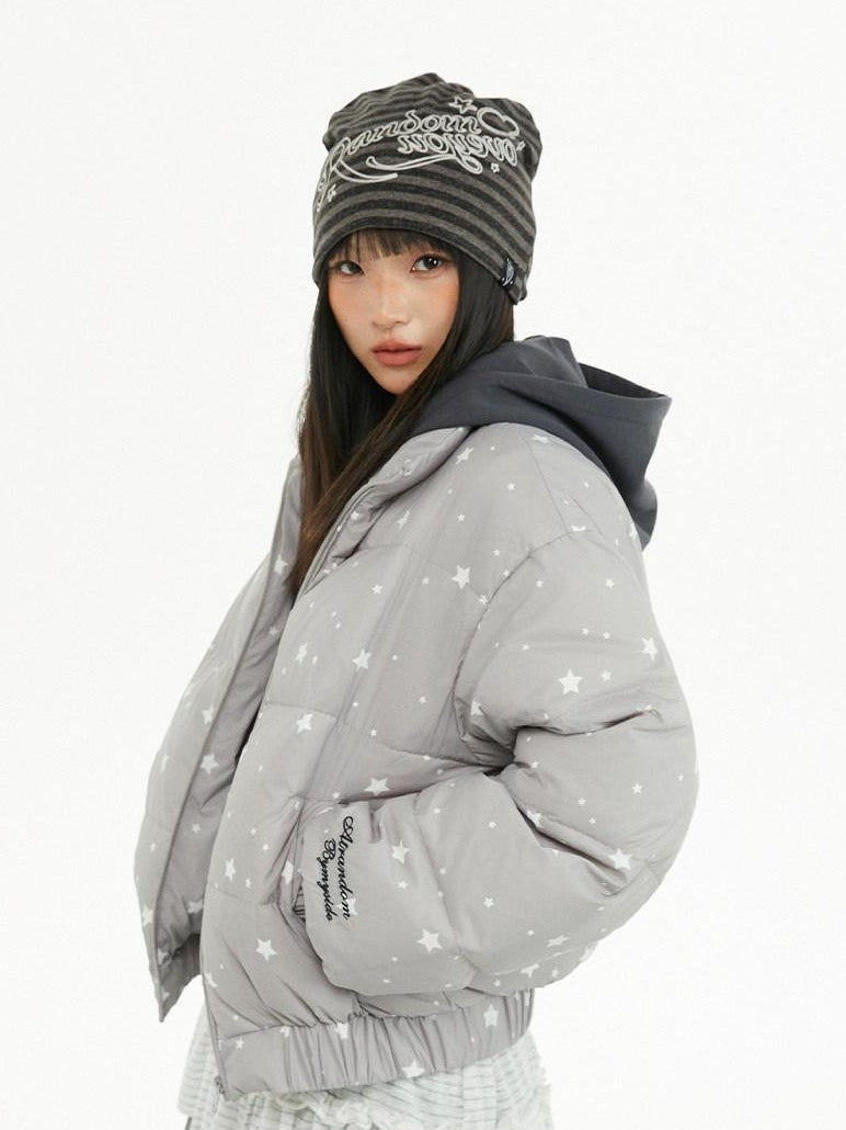 atrandom Puffer Embroidered Star Print Women&