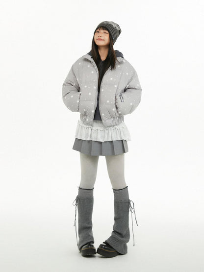 atrandom Puffer Embroidered Star Print Women&