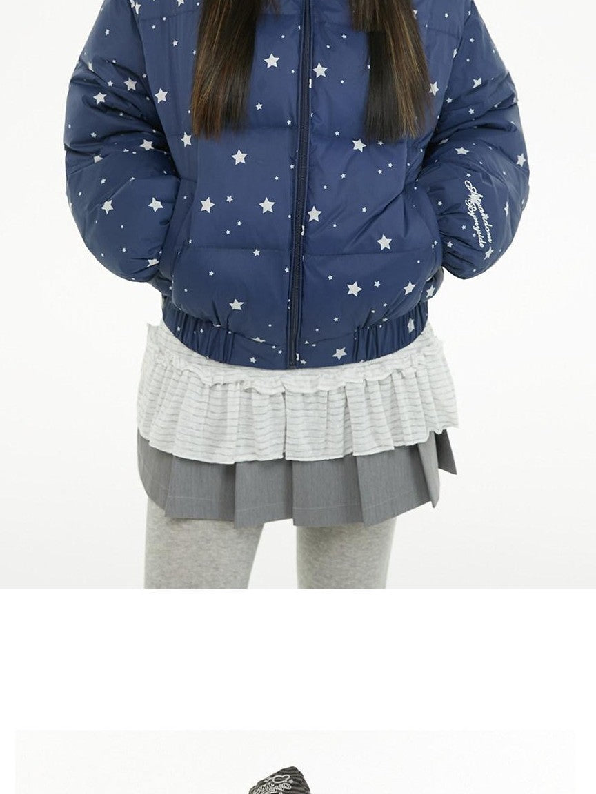 atrandom Puffer Embroidered Star Print Women&