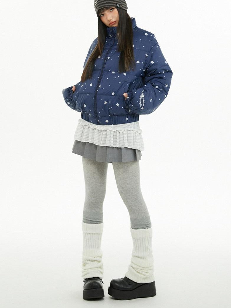atrandom Puffer Embroidered Star Print Women&