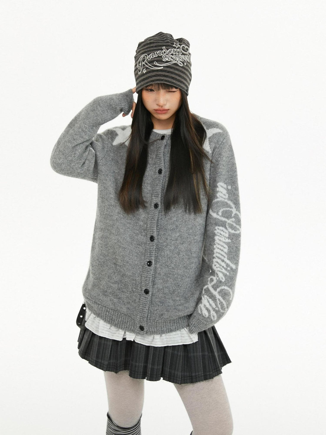atrandom Relaxed Star Jacquard Crewneck Knit Women&