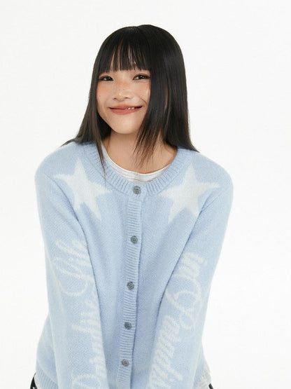 atrandom Relaxed Star Jacquard Crewneck Knit Women&