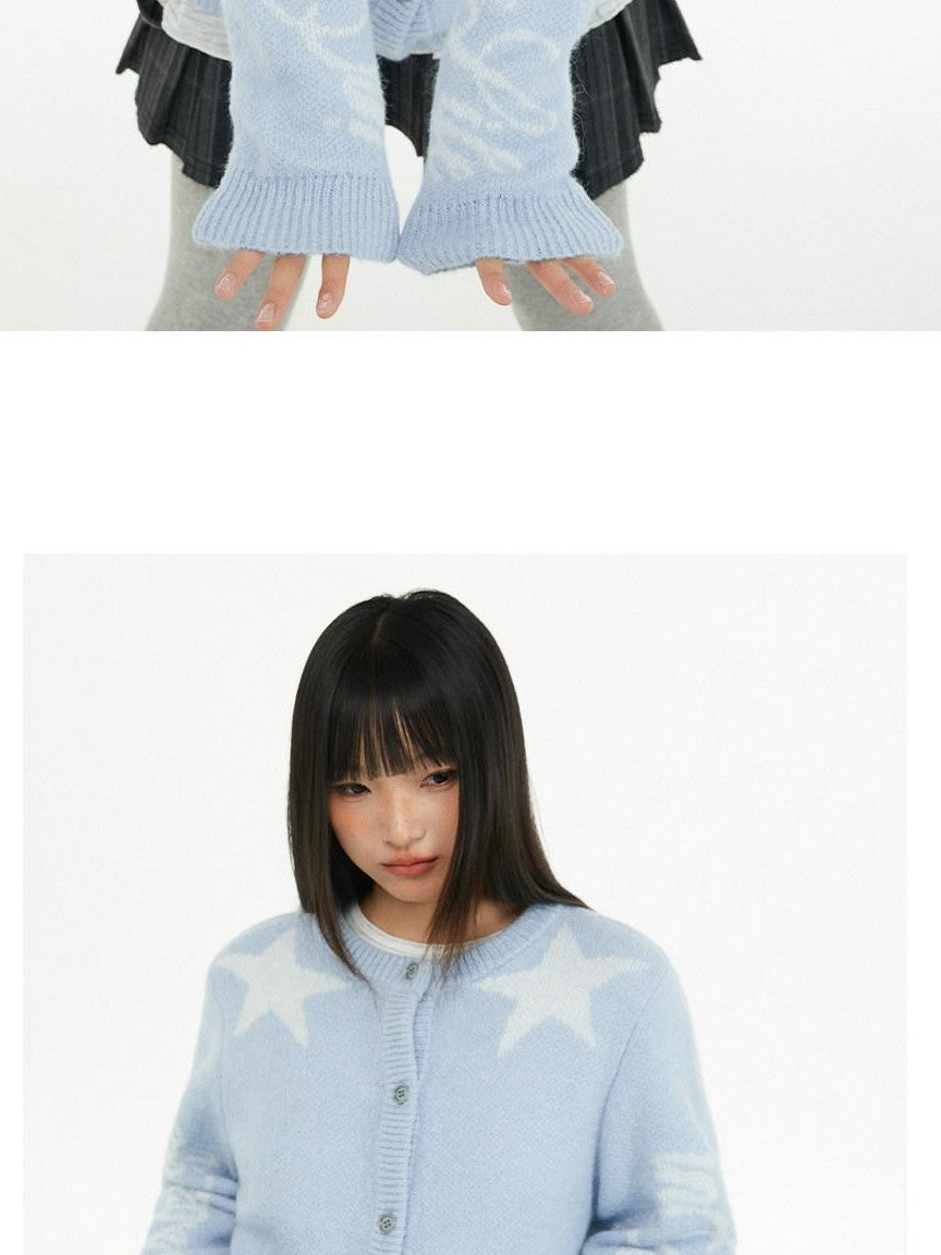atrandom Relaxed Star Jacquard Crewneck Knit Women&