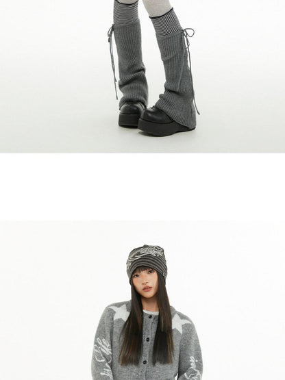 atrandom Relaxed Star Jacquard Crewneck Knit Women&