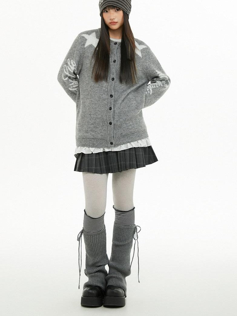 atrandom Relaxed Star Jacquard Crewneck Knit Women&