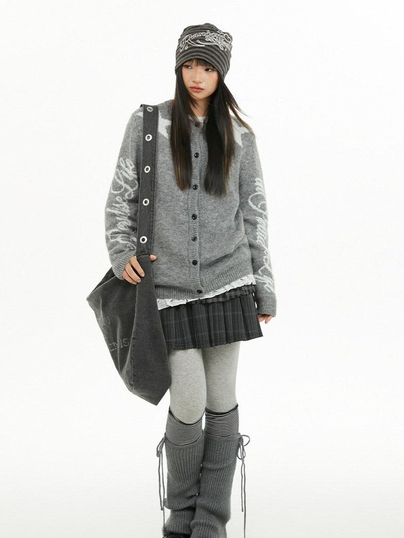 atrandom Relaxed Star Jacquard Crewneck Knit Women&
