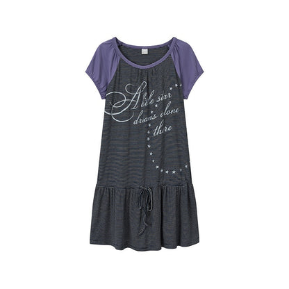 atrandom_Skyline_Contrast_Stripe_Print_Tie_Waist_Women&