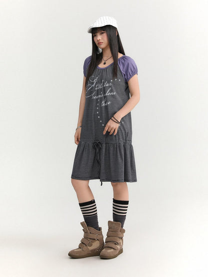 atrandom Skyline Contrast Stripe Print Tie Waist Women&