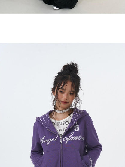atrandom Star Print Embroidered Slim Cropped Women&
