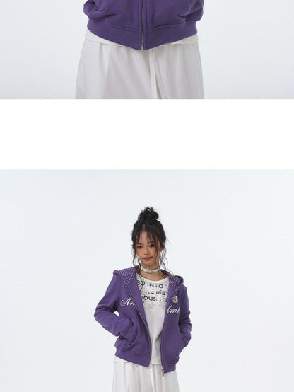 atrandom Star Print Embroidered Slim Cropped Women&