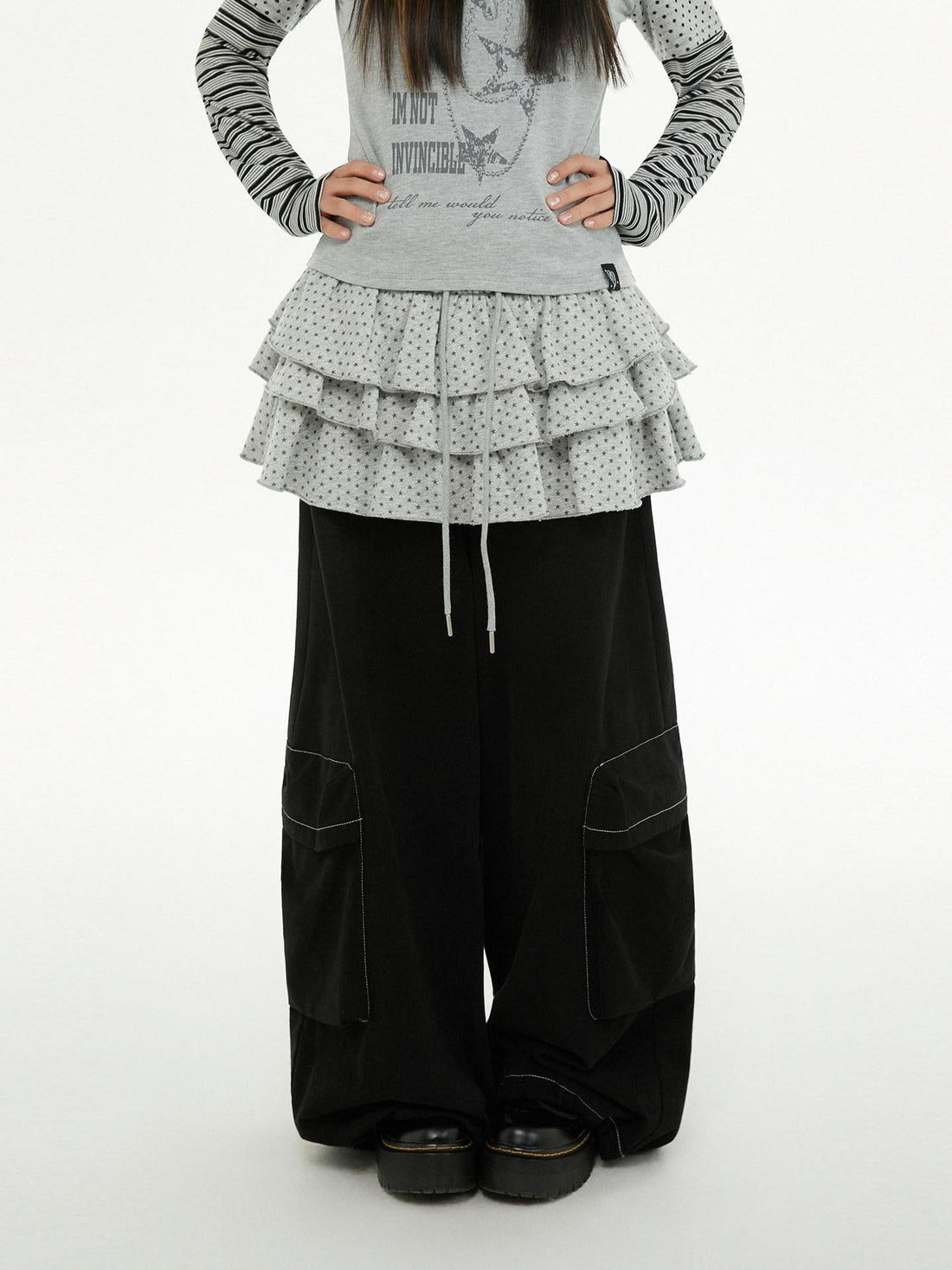 atrandom Star Print Pleated Women&