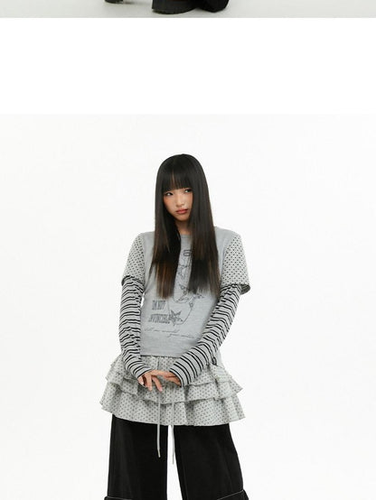 atrandom Star Print Pleated Women&