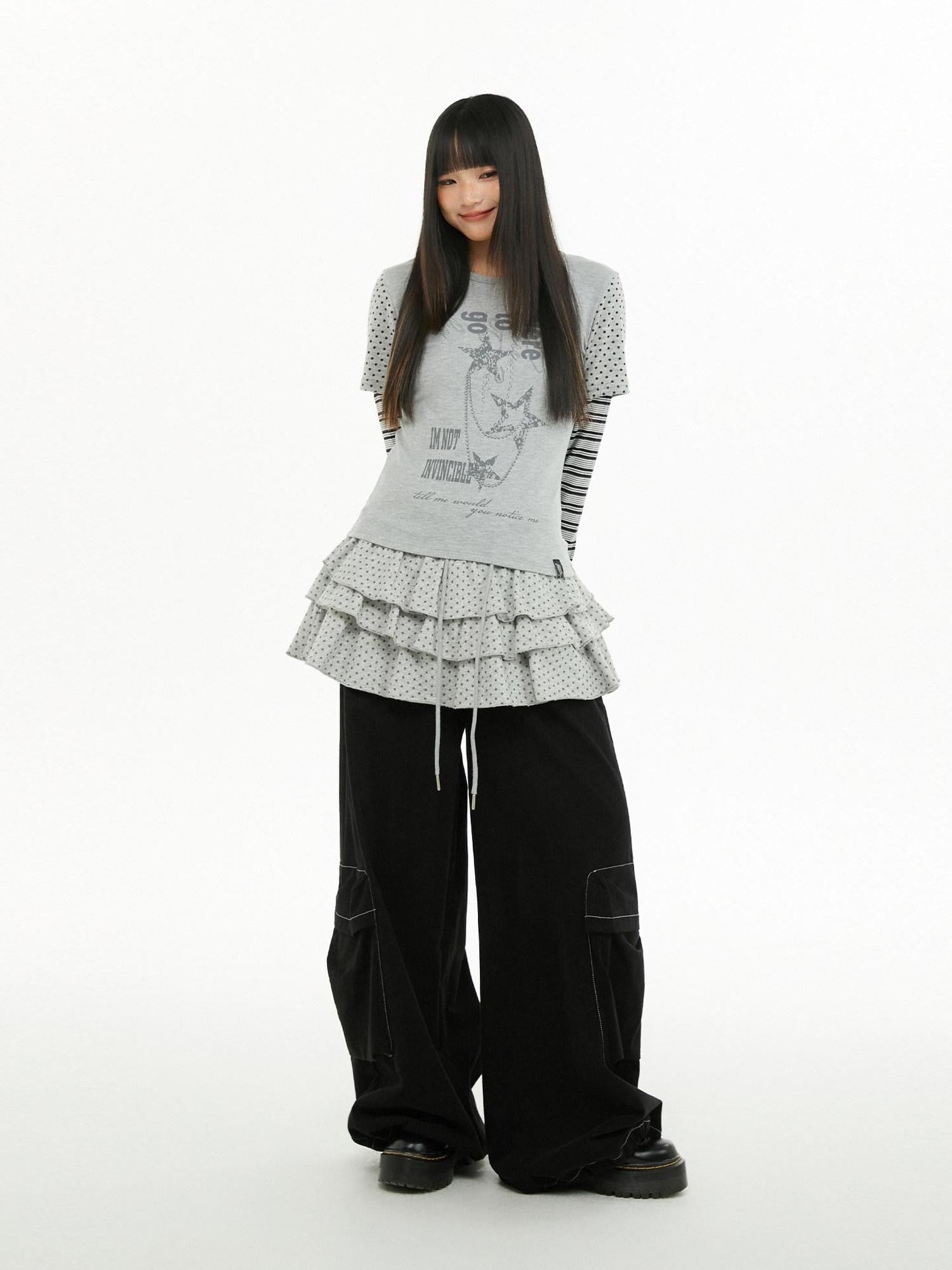 atrandom Star Print Pleated Women&