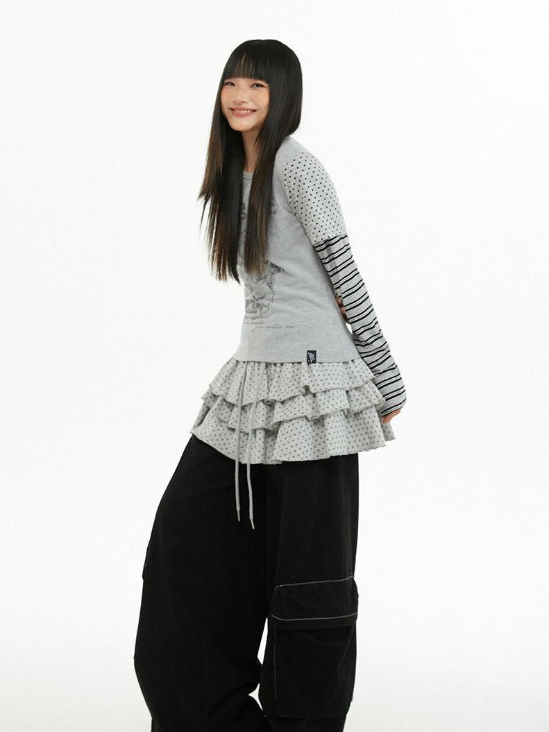 atrandom Star Print Pleated Women&
