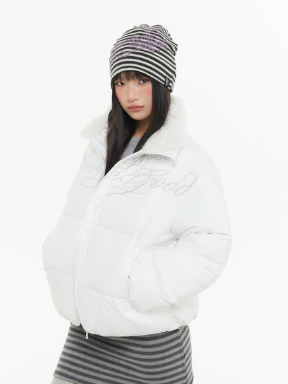 atrandom Striped Chain Embroidered Slouchy Casual Commuter Women&