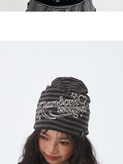 atrandom Striped Chain Embroidered Slouchy Casual Commuter Women&