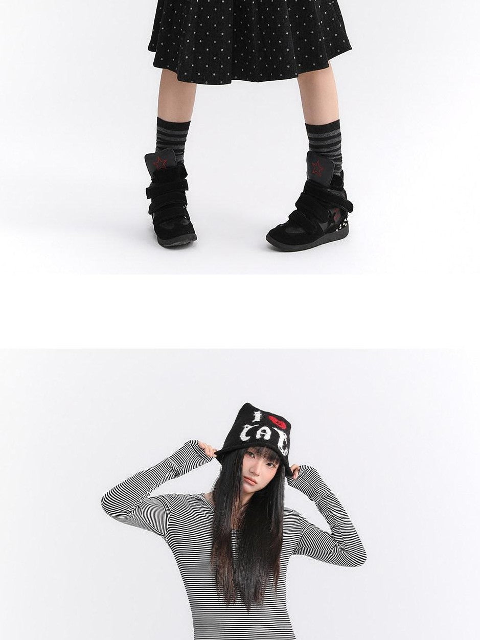 atrandom Striped Hooded Button Knit Women&