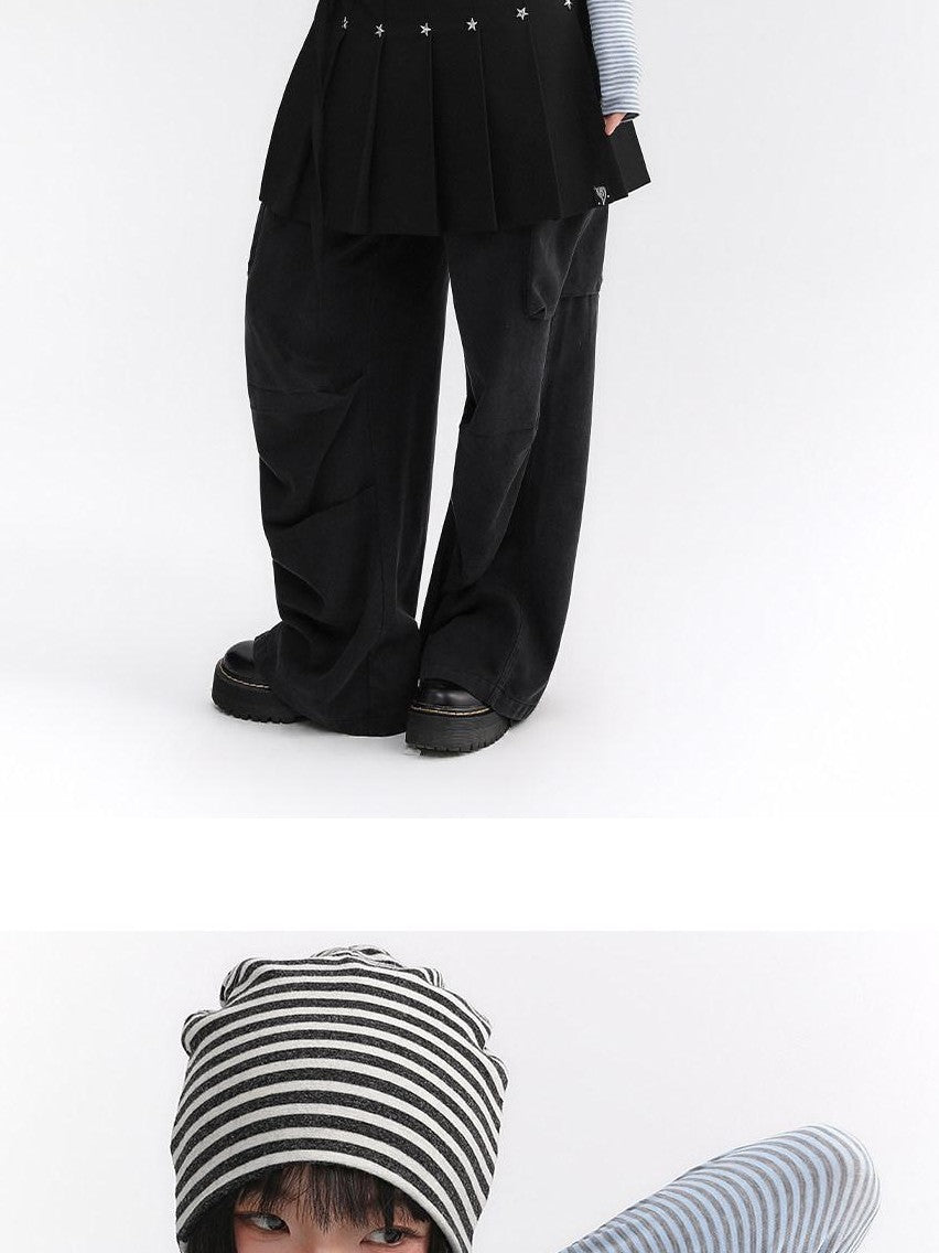 atrandom Striped Hooded Button Knit Women&