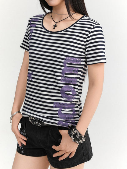 atrandom Striped Printed Waist Cinch Vintage Women&