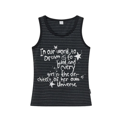 atrandom_Striped_Silver_Foil_Text_Print_Racerback_Women&
