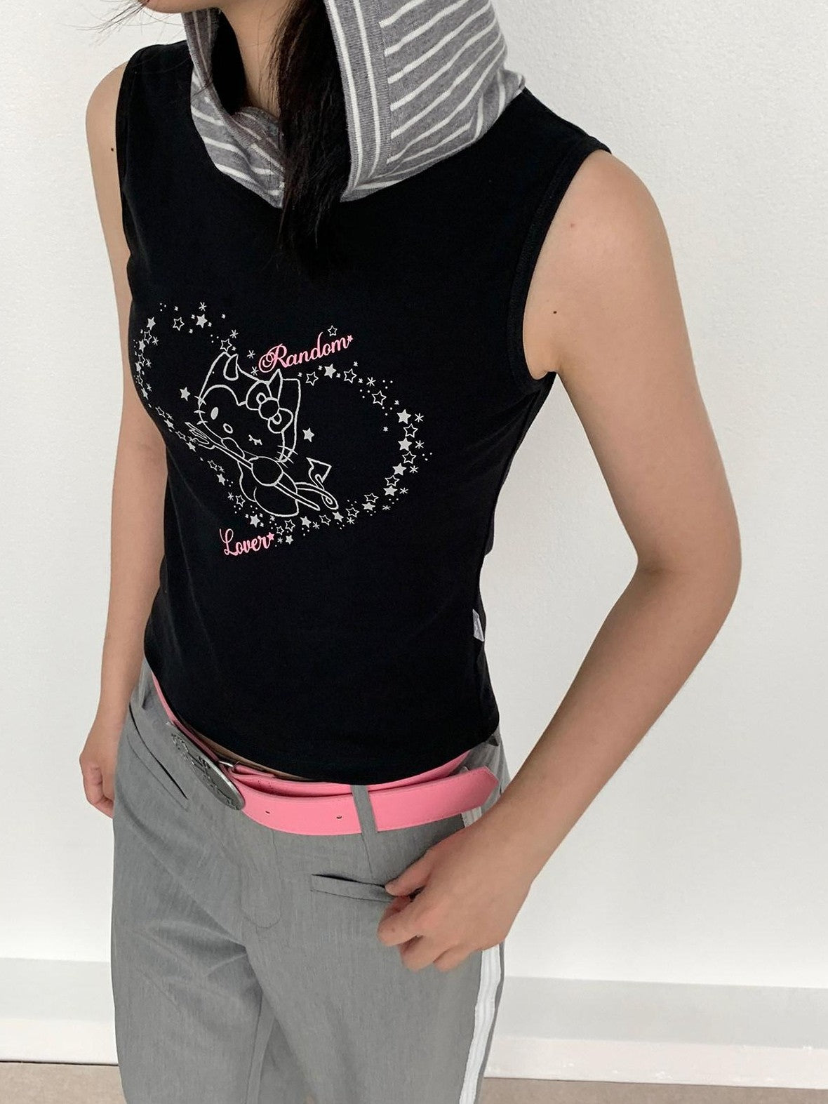 atrandom Sweet Cool Cartoon Heart Print Slim Fit Women&
