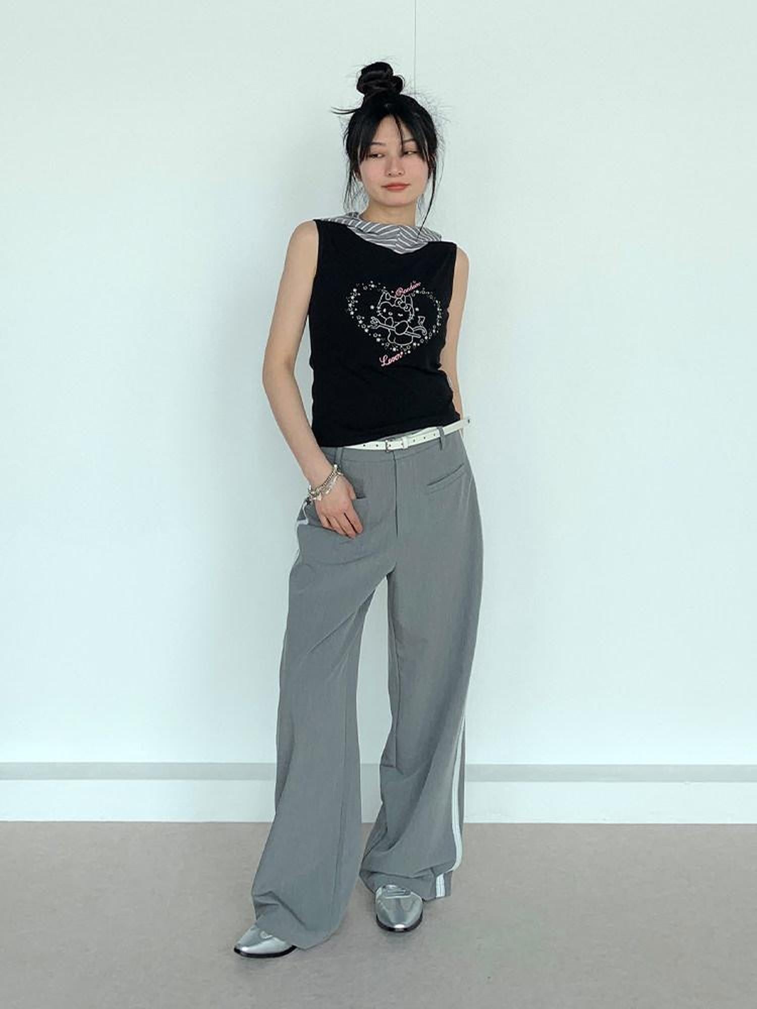 atrandom Sweet Cool Cartoon Heart Print Slim Fit Women&