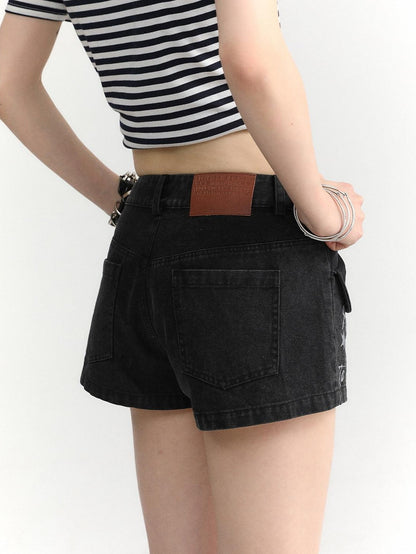 atrandom Text Print Pockets Workwear Straight Women&
