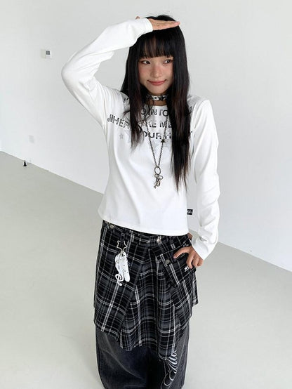 atrandom Washed Black Distressed Lettering Print Women&